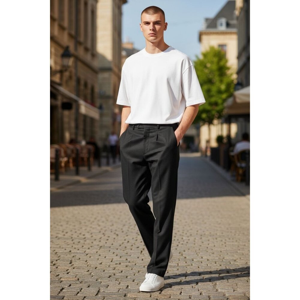 Ralph Lauren Pleated Chino Pants Black  Size 38 New with Tags